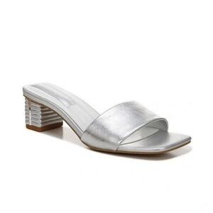 Franco Sarto NEW Silver Women's Block Heel Sandals